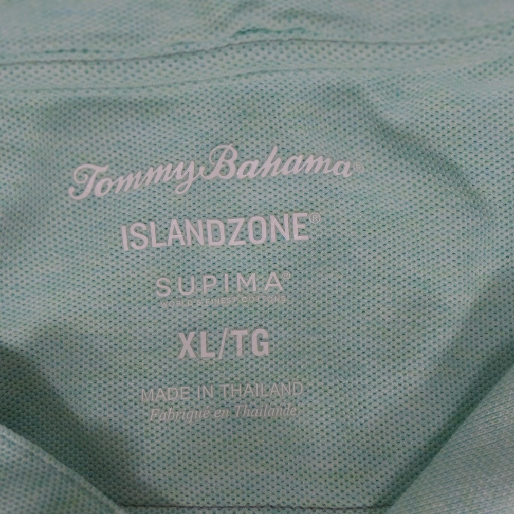 Tommy Bahama Men IslandZone Polo XL Mint Green Space Dye Coastal Supima Tropical - Picture 2 of 9